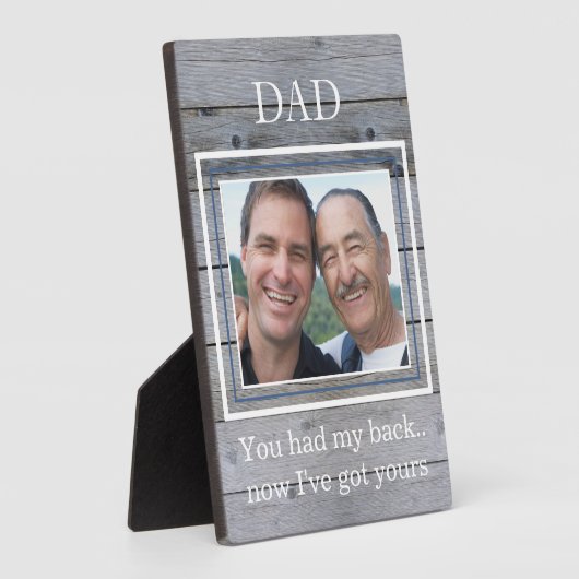 父の日の父と成長した息子の写真 フォトプラーク (側面)