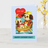 父の日の父のステップ カード (黄色い花)