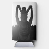 父の日の父の日の最初の幸せな父 スリム缶クーラー (裏面)