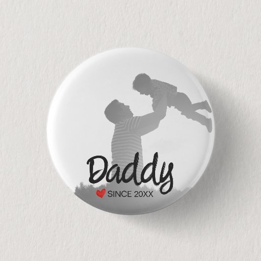 父の日の父の日の最初の幸せな父 缶バッジ (正面)