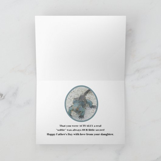 父の日の父への娘 カード (内部)