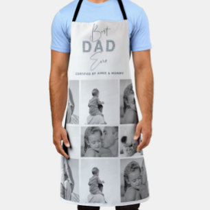 父の日の父最高のがフォトコラージュブルー エプロン