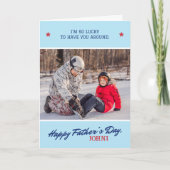 父の日の特別なスクリプト写真をパーソナライズ カード (正面)