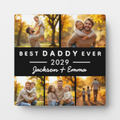 父の日の特別なプレゼントに最適な、世界に一つだけのフォトコラージュプレート「ベストダディエバー」 フォトプラーク (正面)