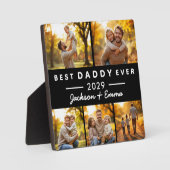 父の日の特別なプレゼントに最適な、世界に一つだけのフォトコラージュプレート「ベストダディエバー」 フォトプラーク (正面)