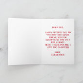 父の日の特別な写真入りスクリプトカードをカスタマイズ カード (内部)