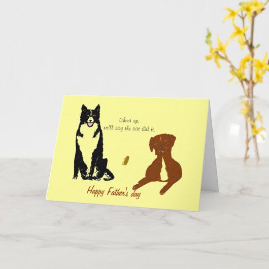 父の日の犬のカードおもしろい。 カード (黄色い花)