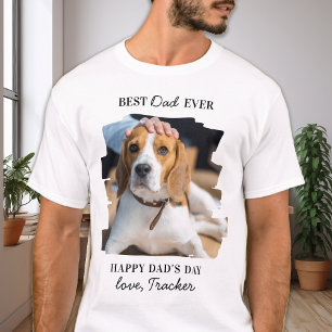 父の日の犬の最高のパパパーソナライズされたペット写真 Tシャツ