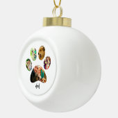 父の日の犬パパ | 5つの肉球プリント写真コラージュ セラミックボールオーナメント (右)