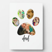 父の日の犬パパ | 5つの肉球プリント写真コラージュ フォトプラーク (正面)