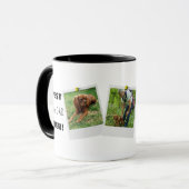 父の日の犬最高ののパパは常に写真コラージュ マグカップ (正面左)