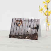 父の日の犬 カード (黄色い花)