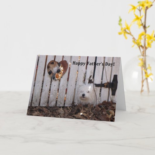 父の日の犬 カード (黄色い花)