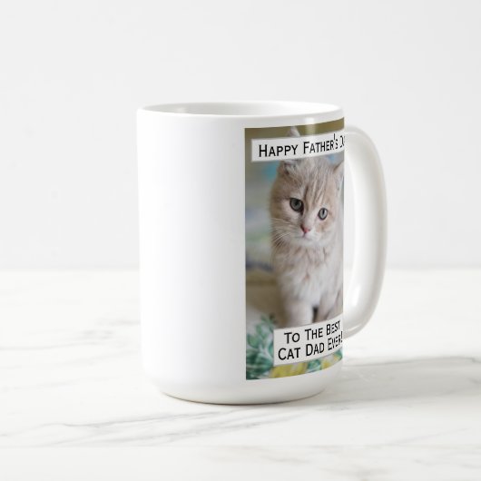父の日の猫のパパもっとも偉大は最高のEver Pet Photo コーヒーマグカップ (正面右)