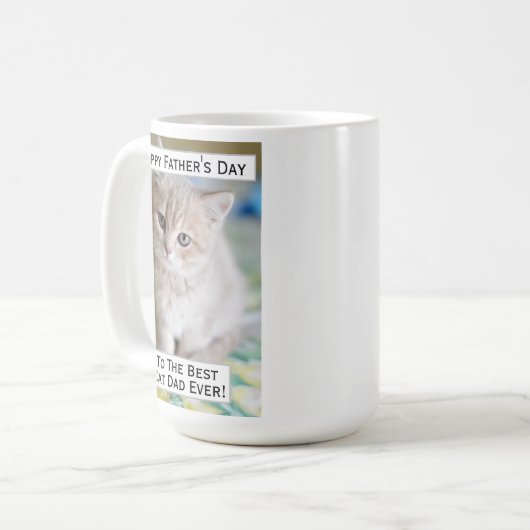 父の日の猫のパパもっとも偉大は最高のEver Pet Photo コーヒーマグカップ (正面左)
