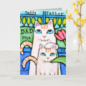 父の日の猫グリーティングカード カード (黄色い花)
