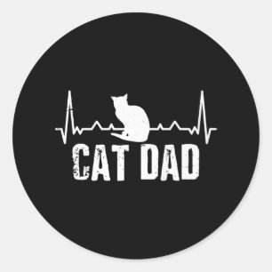 父の日の猫パパ  ハートビート猫パパ愛好家 ラウンドシール
