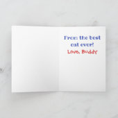 父の日の猫パパ 世界で最高のペット写真 カード (内部)