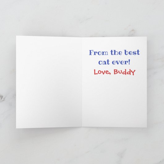 父の日の猫パパ 世界で最高のペット写真 カード (内部)