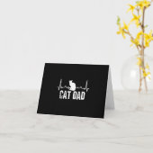 父の日の猫パパ |猫レトロ製品 カード (黄色い花)