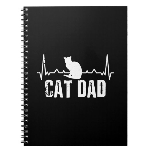 父の日の猫パパ |猫レトロ製品 ノートブック (正面)
