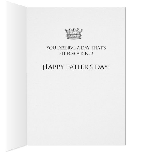父の日の王冠のグリーティングカード (内側 (右))