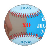 父の日の男の子4連ブルーフォトベースボール 野球ボール (裏面)