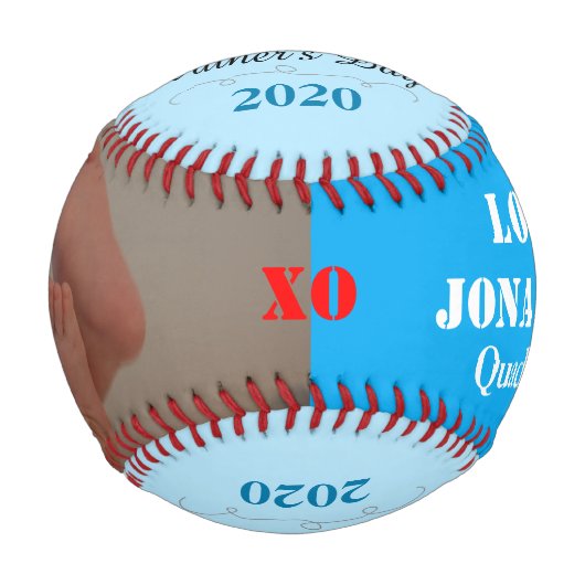 父の日の男の子4連ブルーフォトベースボール 野球ボール (裏面)