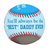 父の日の男の子4連ブルーフォトベースボール 野球ボール (正面)