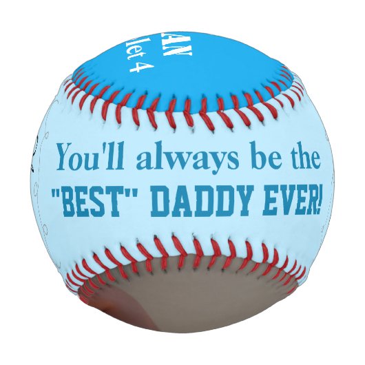 父の日の男の子4連ブルーフォトベースボール 野球ボール (正面)