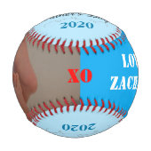 父の日の男の赤ちゃん青写真野球 野球ボール (裏面)