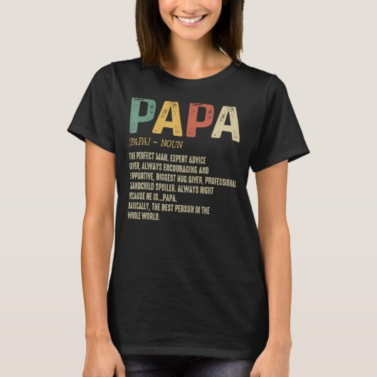 父の日の男性へパパパパ定義おじいちゃん Tシャツ (正面)