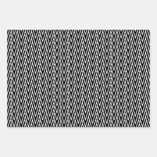 父の日の白黒コーディネート幾何学的 ラッピングペーパーシート (正面3)