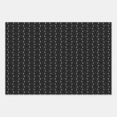 父の日の白黒コーディネート幾何学的 ラッピングペーパーシート (正面2)