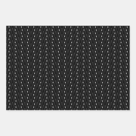 父の日の白黒コーディネート幾何学的 ラッピングペーパーシート (正面2)