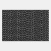 父の日の白黒コーディネート幾何学的 ラッピングペーパーシート (正面)