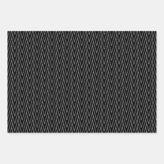 父の日の白黒コーディネート幾何学的 ラッピングペーパーシート (正面)