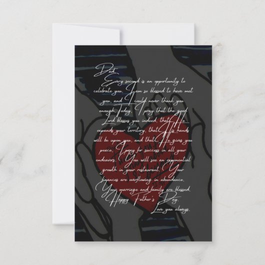 父の日の祈りカード カード (裏面)