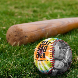 父の日の絞り染め最高のパパの写真カスタム 野球ボール