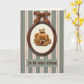 父の日の義父のために可愛いテディベア カード (黄色い花)