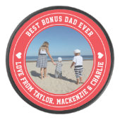 父の日の義父ボーナスパパ パーソナライズされた アイスホッケーパック (正面)