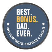 父の日の義父ボーナスパパ パーソナライズされた アイスホッケーパック (正面)