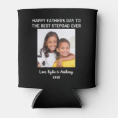 父の日の義理最高の父が今までフォトブラック 缶クーラー (正面)