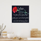 父の日の聖書の詩詩篇23:24 ポスター (キッチン)