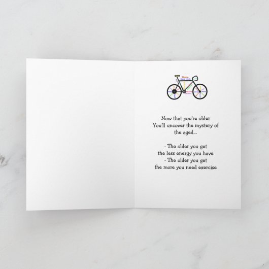 父の日の自転車サイクル、スポーツおもしろいユーモア カード (内部)