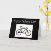 父の日の自転車サイクル，スポーツやる気を起こさせる カード (黄色い花)