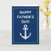 父の日の航海用ボートアンカーグリーティング カード (黄色い花)