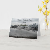 父の日の船遊び場面 カード (黄色い花)