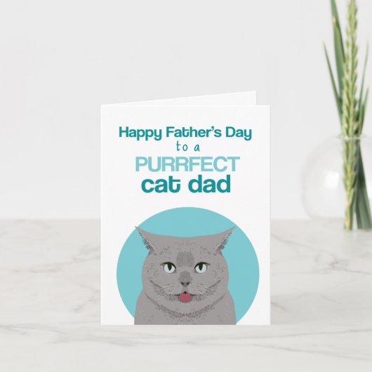 父の日の英国短毛種の猫 カード (正面)