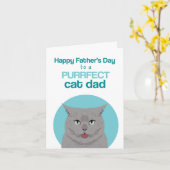 父の日の英国短毛種の猫 カード (黄色い花)